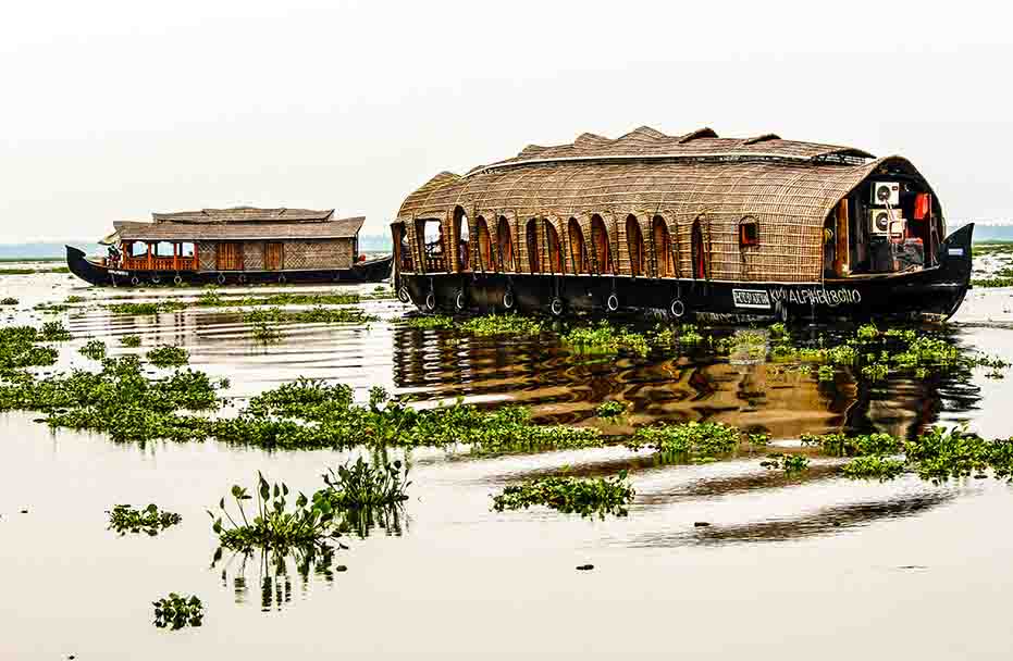 Houseboats on Alleppey backwaters, Kerala - Top place to visit in Alleppey