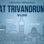 Vector illustration of Trivandrum highlighting its cultural landmarks and vibrant city life