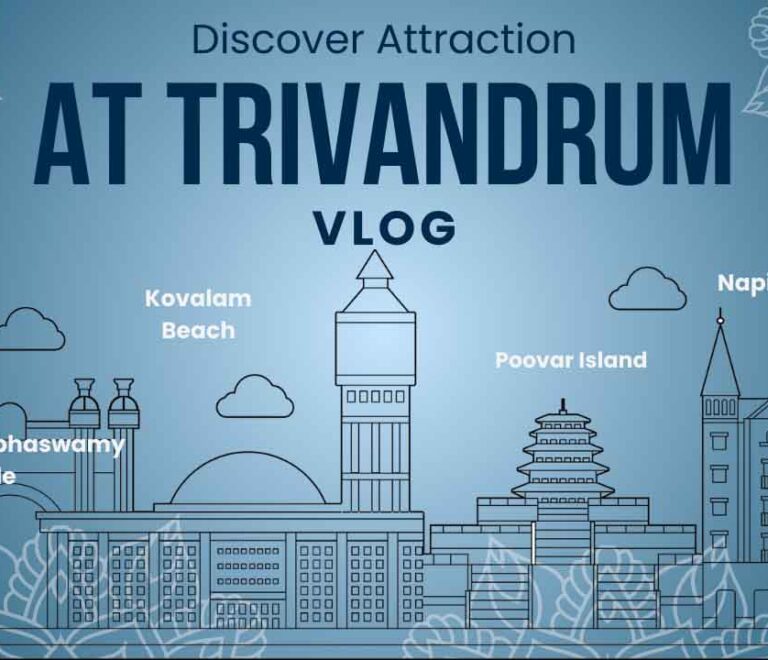 Vector illustration of Trivandrum highlighting its cultural landmarks and vibrant city life