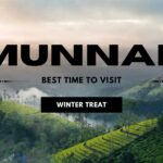 Tourists trekking through misty hills in Munnar during December